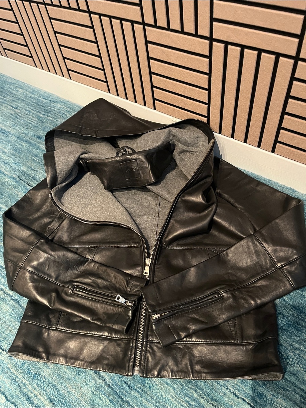 Joe’s Jeans hooded leather jacket